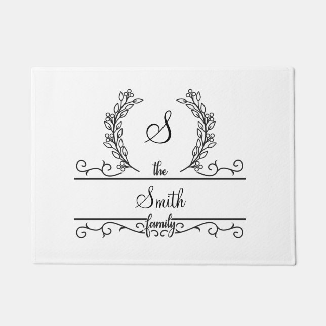 Blätter für den Schriftart Monogram Familienname S Fußmatte (Vorderseite)