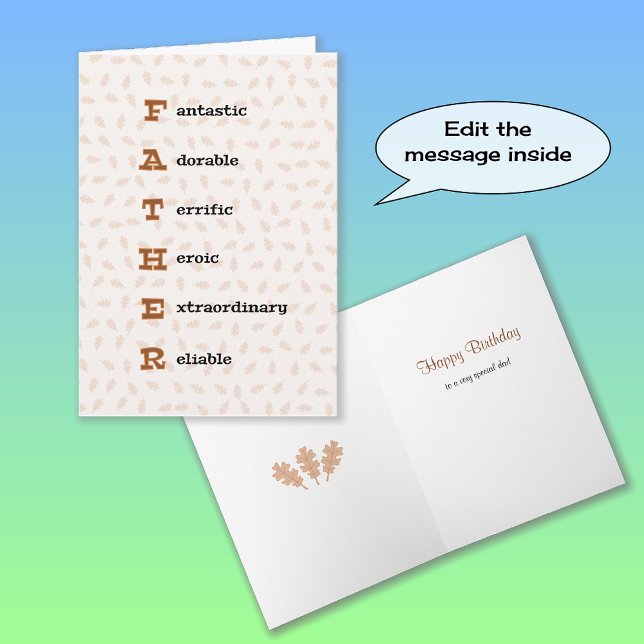 Blätter für den Vatertag oder Geburtstag Karte (Von Creator hochgeladen)