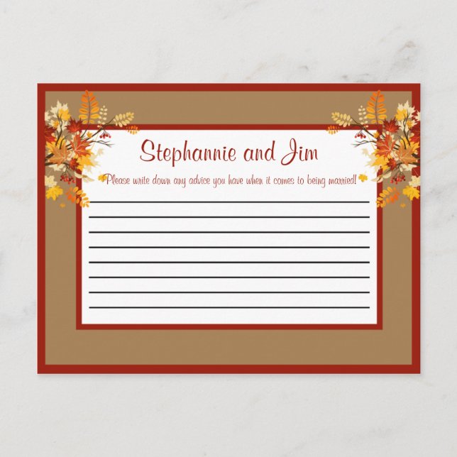 Blätter für die Autumn Branch (Autumn Branch) der  Hinweiskarte (Vorderseite)