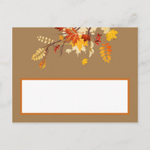 Blätter für die Autumn Branch-Platzkarte Postkarte
