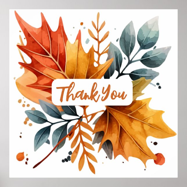 Blätter für die Farbe des Herbstes Poster (Vorne)