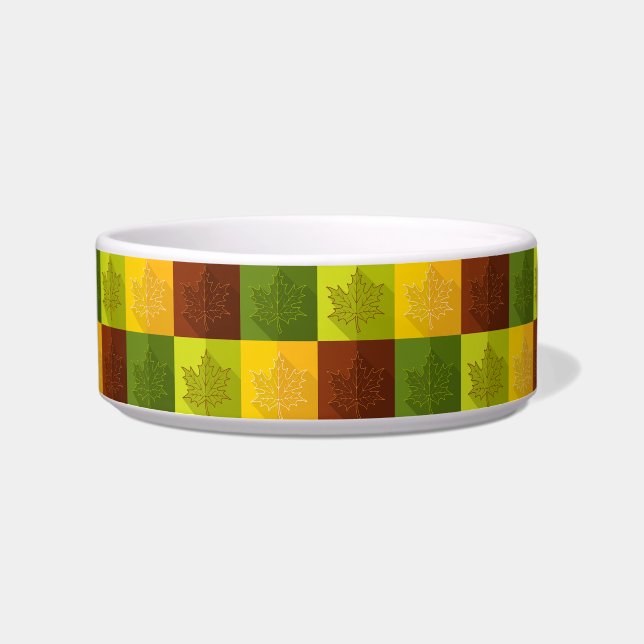 Blätter für die Herbstmaple, braun und grün Napf (Vorderseite)