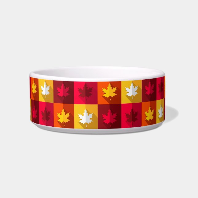 Blätter für die Herbstmaple - Helle Patchwork Napf (Vorderseite)