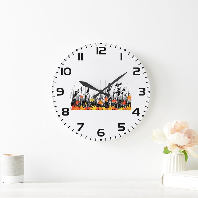 Blätter für die Herbstmaple und Silhouette für Wil Große Wanduhr (Von Creator hochgeladen)