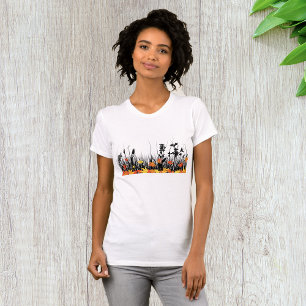 Blätter für die Herbstmaple und Silhouette für Wil T-Shirt
