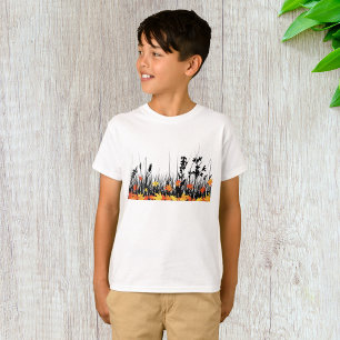 Blätter für die Herbstmaple und Silhouette für Wil T-Shirt