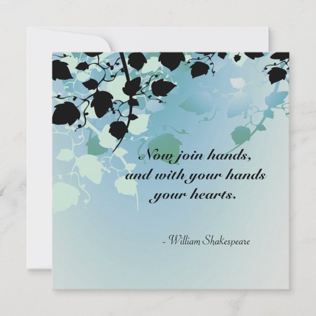 Blätter für die Hochzeit von weichgrünen Pastellbä Einladung (Vorderseite)