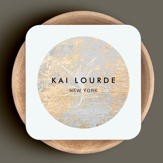 Blätter für die künstlerische Abstrakte Gold-Pflan Quadratische Visitenkarte (Von Creator hochgeladen)