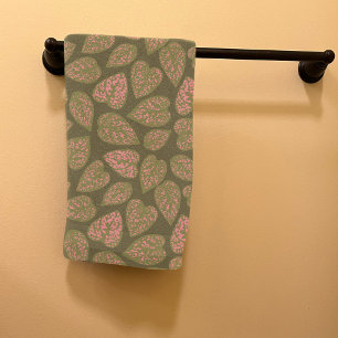 Blätter für die Pflanze "Sage Green and Pink Polka Handtuch