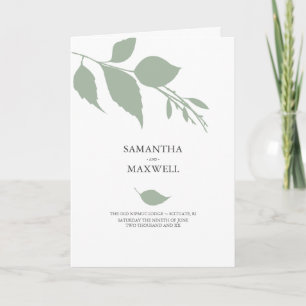 Blätter für einfache Hochzeitsprogramme Programm