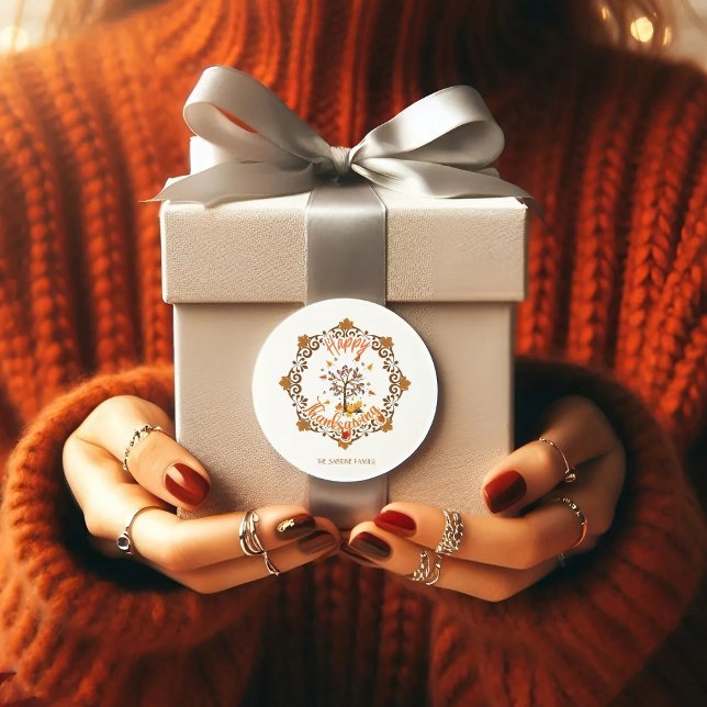 Blätter für Erntedank Ahorn im Herbst Runder Aufkleber (Von Creator hochgeladen)