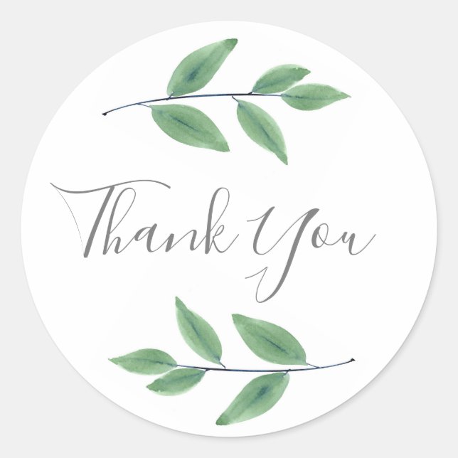 Blätter für grüne Wasserfarben Runder Aufkleber (Vorderseite)