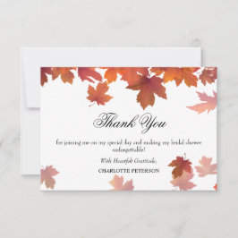 Blätter für Herbst-Fall-Maple-Brautparty Dankeskarte