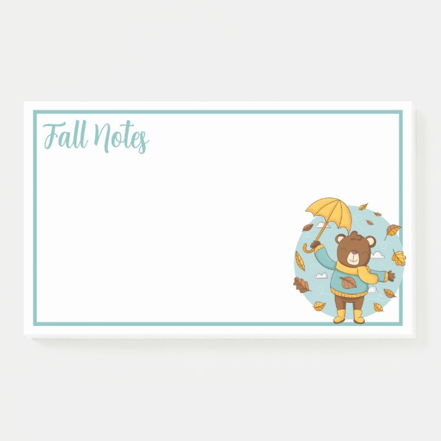Blätter für Herbstbären Nachhinweise Post-it Klebezettel (Vorderseite)