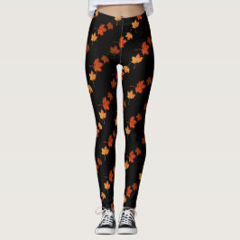 Blätter für Herbstfarben mit Monogramm Leggings