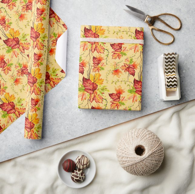 Blätter für Herbstmapier Geschenkpapier (Kunsthandwerk)