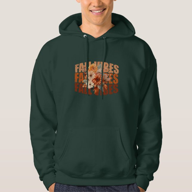 Blätter für Herbstvibes Aquarell-Wildblumen Hoodie (Vorderseite)