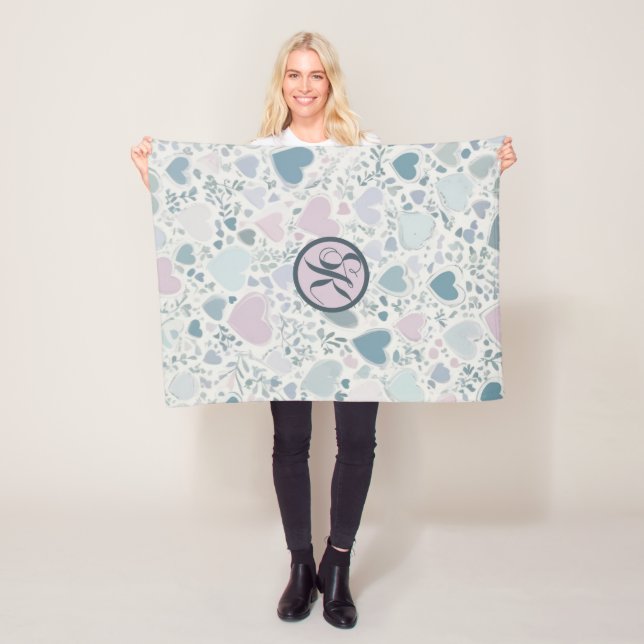 Blätter für Herz, Start und Größe Fleecedecke (Beispiel)