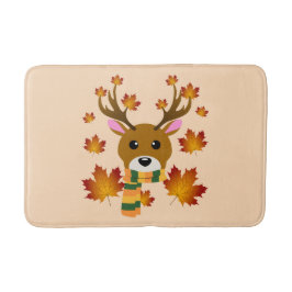 Blätter für Hirschkapelle im Herbst Badematte