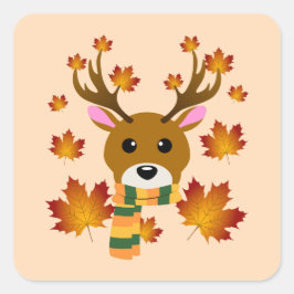 Blätter für Hirschkapelle im Herbst Quadratischer Aufkleber