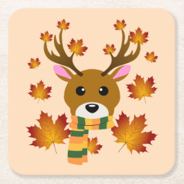 Blätter für Hirschkapelle im Herbst Rechteckiger Pappuntersetzer