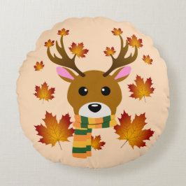 Blätter für Hirschkapelle im Herbst Rundes Kissen