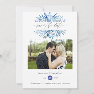 Blätter für Hochzeiten von Aquarellfarben Save The Date