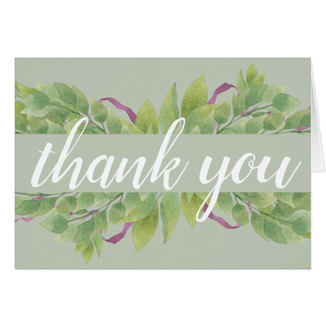 Blätter für lila und grüne Wasserfarben Vielen Dan (Vorderseite (Horizontal))