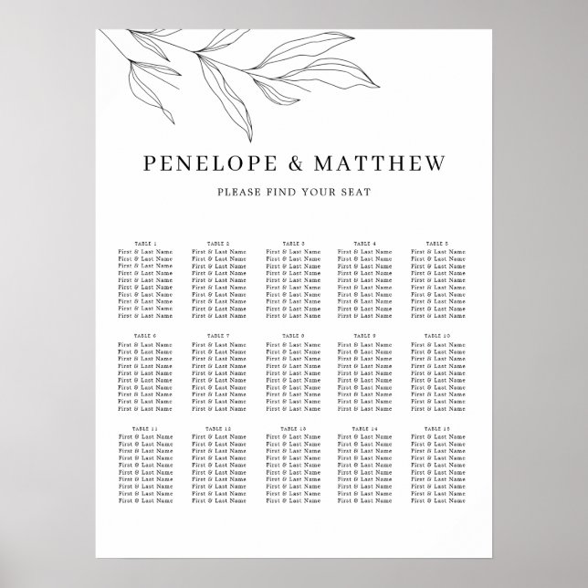 Blätter für Linienfolien Poster (Vorne)