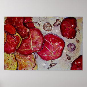 Blätter für Meerestrauben Poster