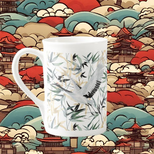Blätter für niedliche japanische Vögel Prozellantasse