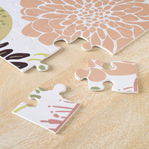 Blätter für Peach Green Pattern Blume Puzzle