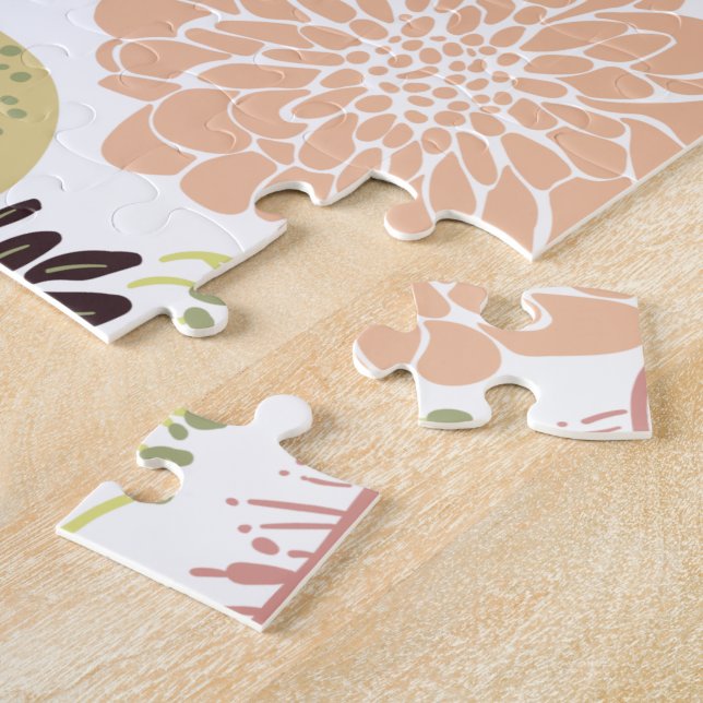 Blätter für Peach Green Pattern Blume Puzzle (Seite)