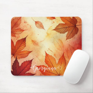 Blätter für personalisiert warme Wasserfarben Mousepad
