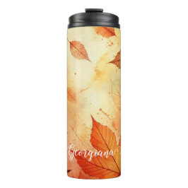 Blätter für personalisiert warme Wasserfarben Thermosbecher