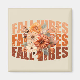 Blätter für Retro Fall vibes Aquarell Wildblumen Magnet