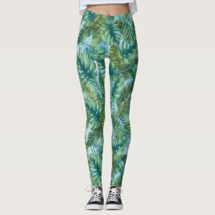 Blätter für tropische grüne Pflanze Leggings