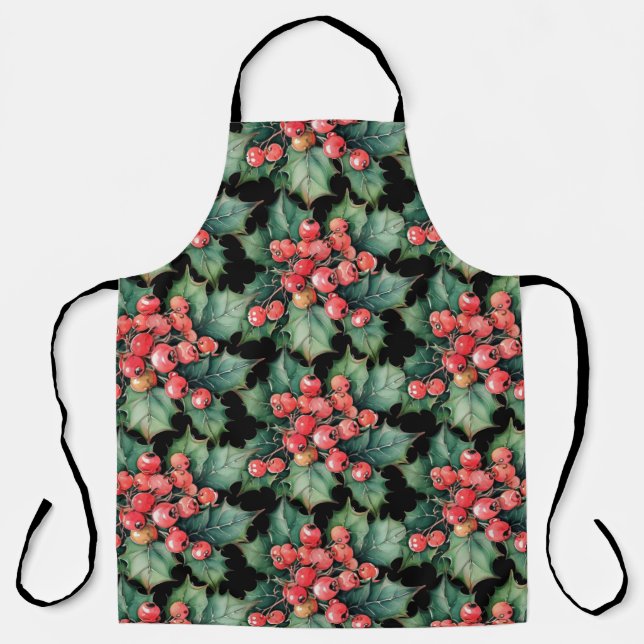 Blätter für Vintage Aquarellbeeren Schürze (Vorderseite)