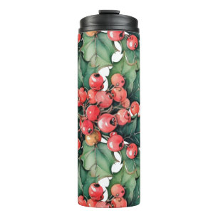 Blätter für Vintage Aquarellbeeren Thermosbecher