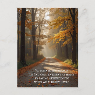 Blätter für Waldbäume im Herbst - Zitate Postkarte