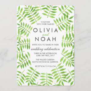 Blätter für Wasserfarben Einladung