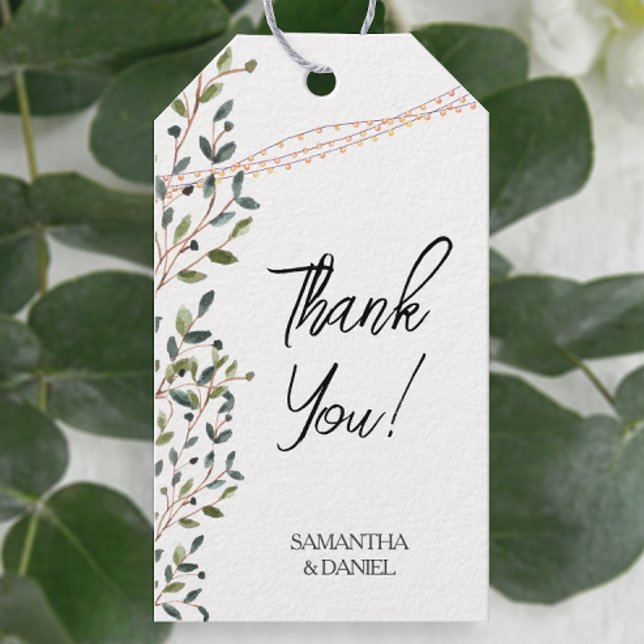 Blätter für Wasserfarben Geschenkanhänger (Easily personalize these pretty botanical favor tags with just a few clicks.)