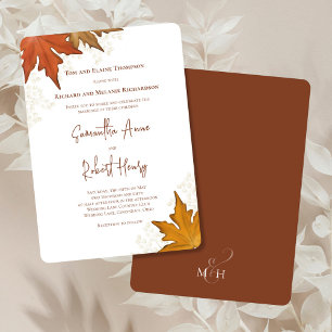 Blätter für Wasserfarben im Herbst Hochzeit im Her Einladung