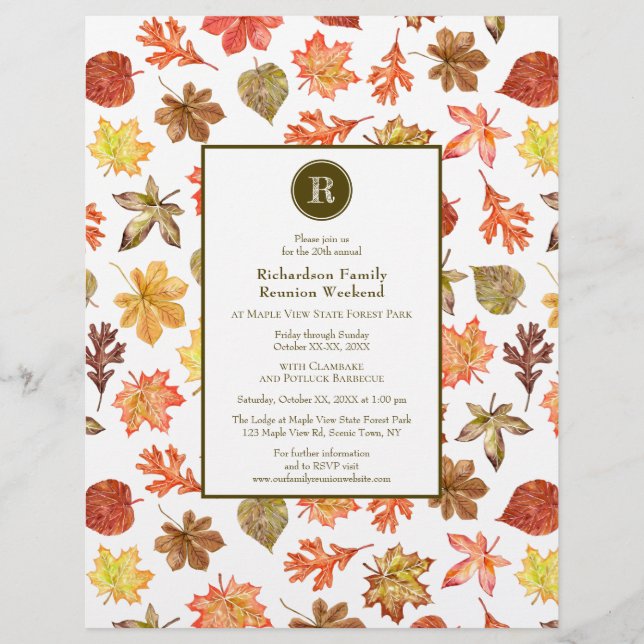 Blätter für Wasserfarben Pattern Fall Family Wiede (Vorderseite)