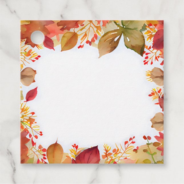 Blätter für Wasserfarben Rustikale Fallfarben Geschenkanhänger (Vorderseite)