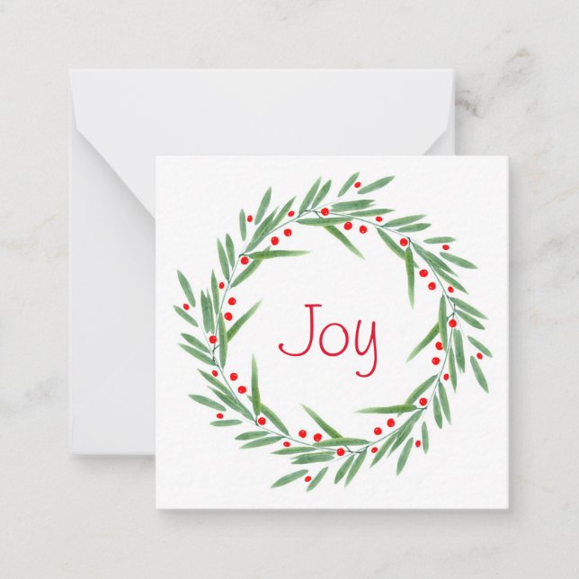 Blätter für Wasserfarben und Beeren Mitteilungskarte (Vorderseite)