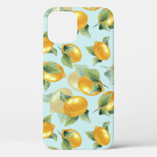 Blätter für Zitronen: Aquarellfarben Nahtlose Druc Case-Mate iPhone Hülle