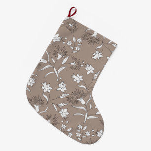 Blätter gemustert großer weihnachtsstrumpf