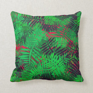 Blätter Grün und Schwarz Kissen