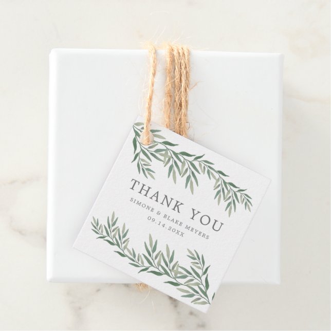 Blätter Grüne Hochzeit Vielen Dank Geschenkanhänger (Beispiel)